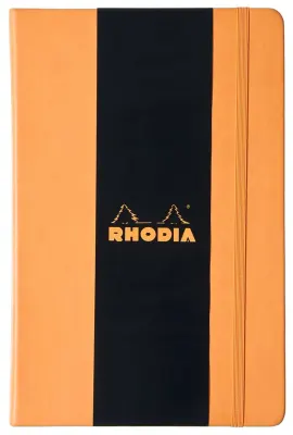 RHODIA DEFTER BOUTIQUE SERT DERİ KAPAK ELASTİK BANTLI A5 90 GR 96 YP DÜZ TURUNCU RW118668