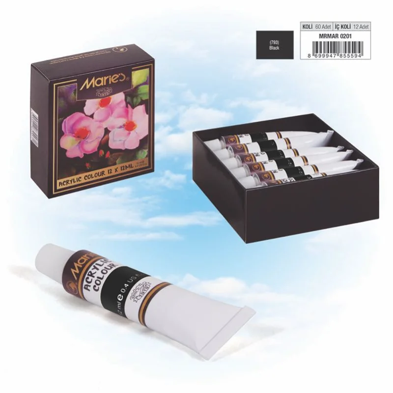 MARIES AKRİLİK BOYA 12 ML 793 BLACK