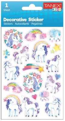 TANEX STICKER UNICORN SERİSİ 6 ADET TNX-25074