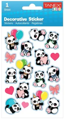 TANEX STICKER PANDA SERİSİ 6 ADET TNX-25056