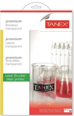 TANEX LASER ETİKET ŞEFFAF TW-2021 63.5 X 38.1 ( 21 ) 25 Lİ