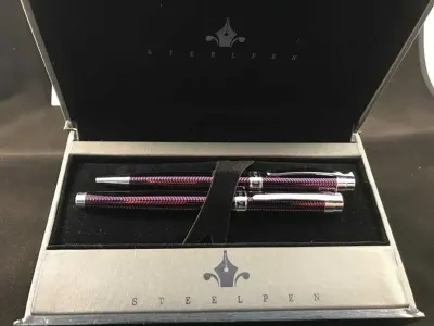 STEELPEN DOLMA KALEM+TÜKENMEZ KALEM SET CAPITAL SERİSİ BORDO 289