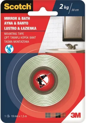 SCOTCH ÇİFT TARAFLI MONTAJ BANDI AYNA 19mmX1,5m 4003