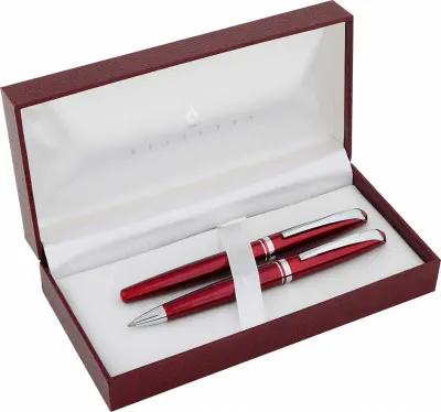 STEELPEN DOLMA KALEM+TÜKENMEZ KALEM SET TRUVA SERİSİ BORDO 0162