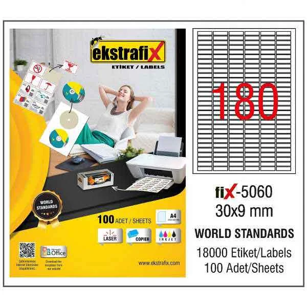 EKSTRAFİX LASER ETİKET 30x9 MM FİX-5060