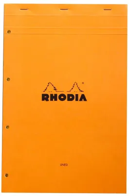 RHODIA BLOKNOT BASIC DİKİŞLİ 4 DELİKLİ A4+ 80 GR 80 YP ÇİZGİLİ TURUNCU SARI KAĞIT RA119660