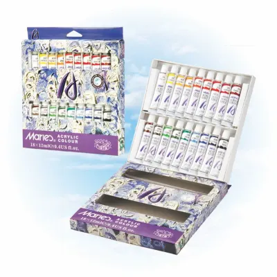 MARIES AKRİLİK BOYA SETİ 12 ML 18 Lİ 818C