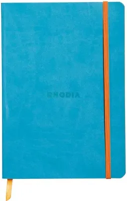 RHODIA DEFTER RHODIARAMA YUMUŞAK DERİ KAPAK ELASTİK BANTLI A5 90 GR 80 YP ÇİZGİLİ TURQUOISE RY117407