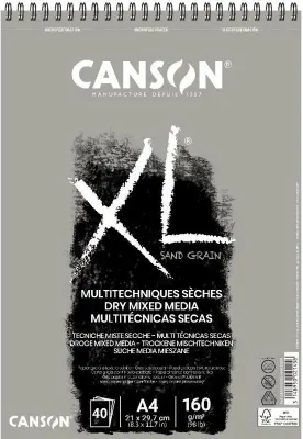 CANSON ÇİZİM BLOĞU XL SAND GRAIN GRİ A4 160 GR 40 SF 400110395