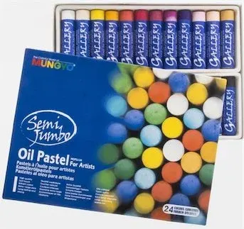 MUNGYO PASTEL BOYA GALLERY JUMBO YUVARLAK YAĞLI 24 LÜ MOPSJ-24
