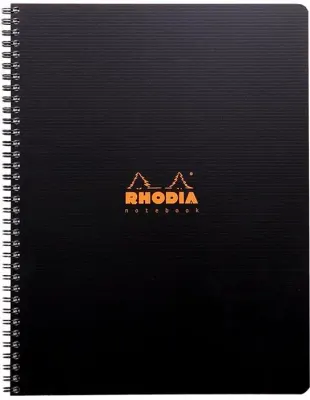 RHODIA DEFTER ACTIVE SPİRALLİ PP KAPAK A4+ 90 GR 80 YP KARELİ SİYAH RC119900