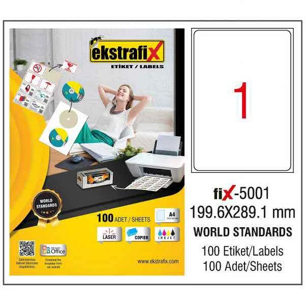 EKSTRAFİX LASER ETİKET 199.6x289.1 MM FİX-5001