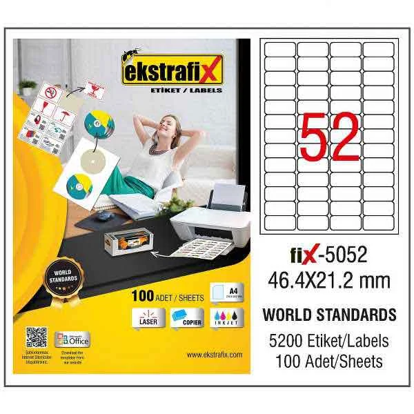 EKSTRAFİX LASER ETİKET 46.4x21.2 MM FİX-5052