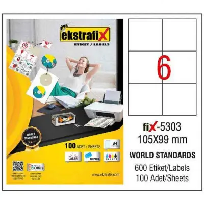 EKSTRAFİX LASER ETİKET 105x99 MM FİX-5303