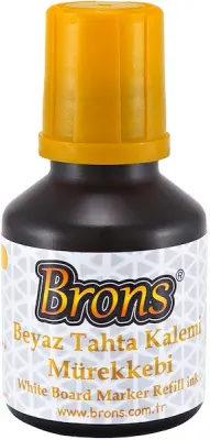 BRONS BEYAZ TAHTA KALEMİ  MÜREKKEBİ  30 CC SARI BR-383