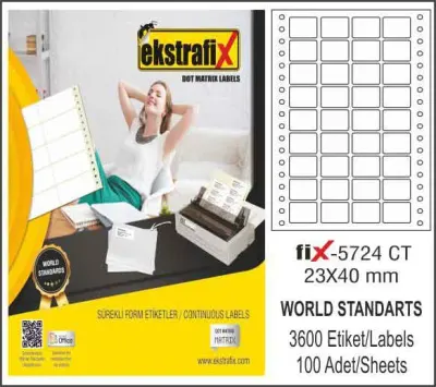 EKSTRAFİX BİLGİSAYAR ETİKETİ FİX-5724 23x40 MM