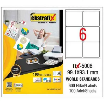 EKSTRAFİX LASER ETİKET 99.1x93.1 MM FİX-5006