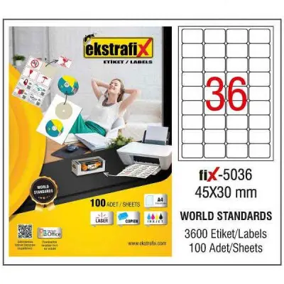 EKSTRAFİX LASER ETİKET 45x30 MM FİX-5036