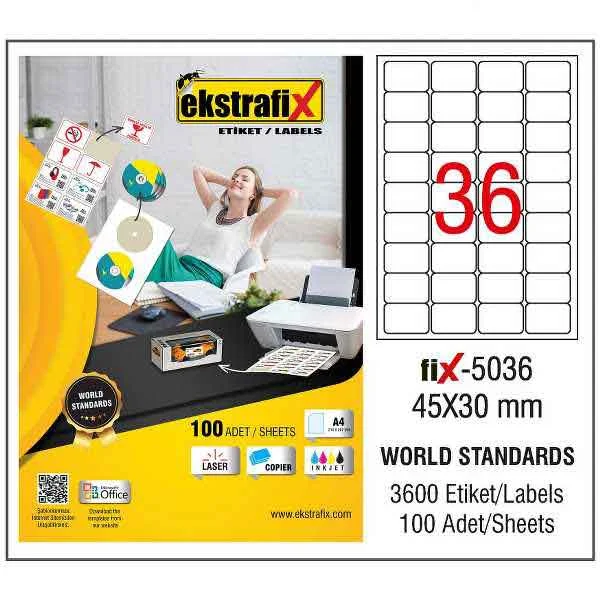 EKSTRAFİX LASER ETİKET 45x30 MM FİX-5036