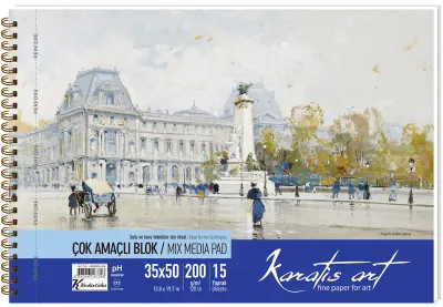 KESKİN RESİM BLOK KARATİS ART 35x50 200 GR SPİRALLİ 15 YP. 486008