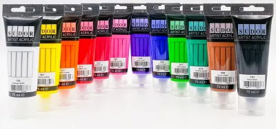 SÜDOR AKRİLİK BOYA SET TÜP 12X75 ML MA075-X12