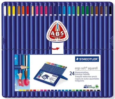 STAEDTLER AQUARELL KURU BOYA ERGOSOFT ÜÇGEN 24 LÜ 156 SB24