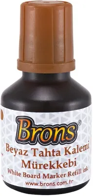 BRONS BEYAZ TAHTA KALEMİ  MÜREKKEBİ  30 CC KAHVERENGİ BR-384