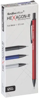 SCRIKSS OFFICE VERSATİL KALEM HEXAGON-R 0.5 MAT SİYAH 12 Lİ KUTU