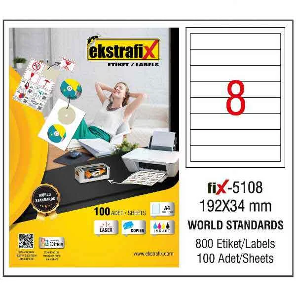 EKSTRAFİX LASER ETİKET 192x34 MM FİX-5108