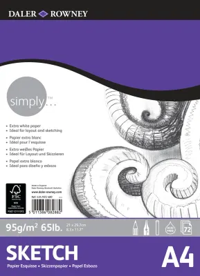 DALER ROWNEY SKETCH ESKİZ DEFTERİ SIMPLY SERİSİ A4 120 GR 50 SF 43493540