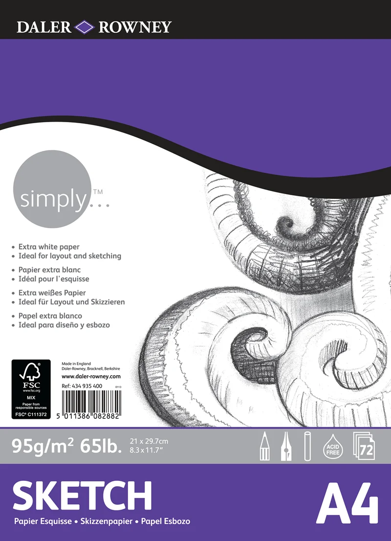 DALER ROWNEY SKETCH ESKİZ DEFTERİ SIMPLY SERİSİ A4 120 GR 50 SF 43493540
