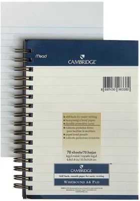 MEAD BLOKNOT CAMBRIDGE SPİRALLİ KARTON KAPAK A6 BEYAZ 70 YP ÇİZGİLİ M-145433