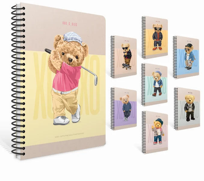 GIPTA DEFTER XOXO A6 SPİRALLİ KARTON KAPAK 80 YP. KARELİ 6593