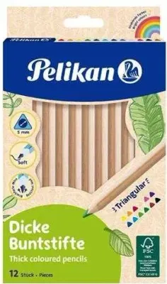 KESKİN PELİKAN KURU BOYA JUMBO AHŞAP GÖVDELİ 12 Lİ KUTU P-700047