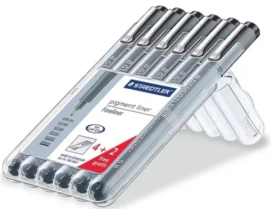 STAEDTLER PIGMENT LINER SİYAH 6 LI SİYAH 308 SB6P