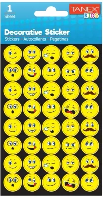 TANEX STICKER GÜLEN YÜZLER SERİSİ 6 ADET TNX-25026
