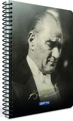 GIPTA DEFTER ATATÜRK 17X24 SPİRALLİ SERT KAPAK 100 YP. KARELİ 2651