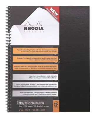 RHODIA DEFTER ACTIVE SPİRALLİ A4+ 90 GR 80 YP KARELİ RC191301