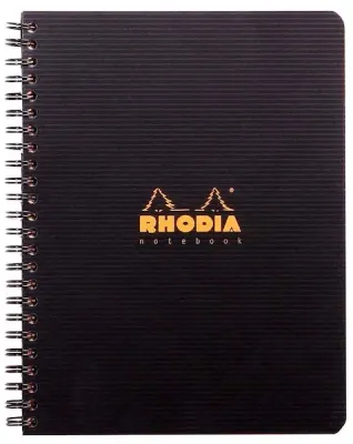 RHODIA DEFTER ACTIVE SPİRALLİ PP KAPAK A5+ 90 GR 80 YP ÇİZGİLİ SİYAH RC119911