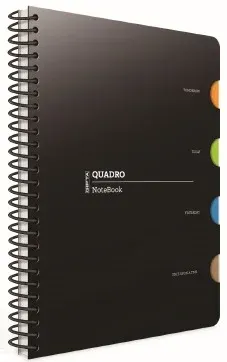 GIPTA DEFTER QUADRO A4 SPİRALLİ PP KAPAK 4 SEPERATÖRLÜ 150 YP. ÇİZGİLİ 5548
