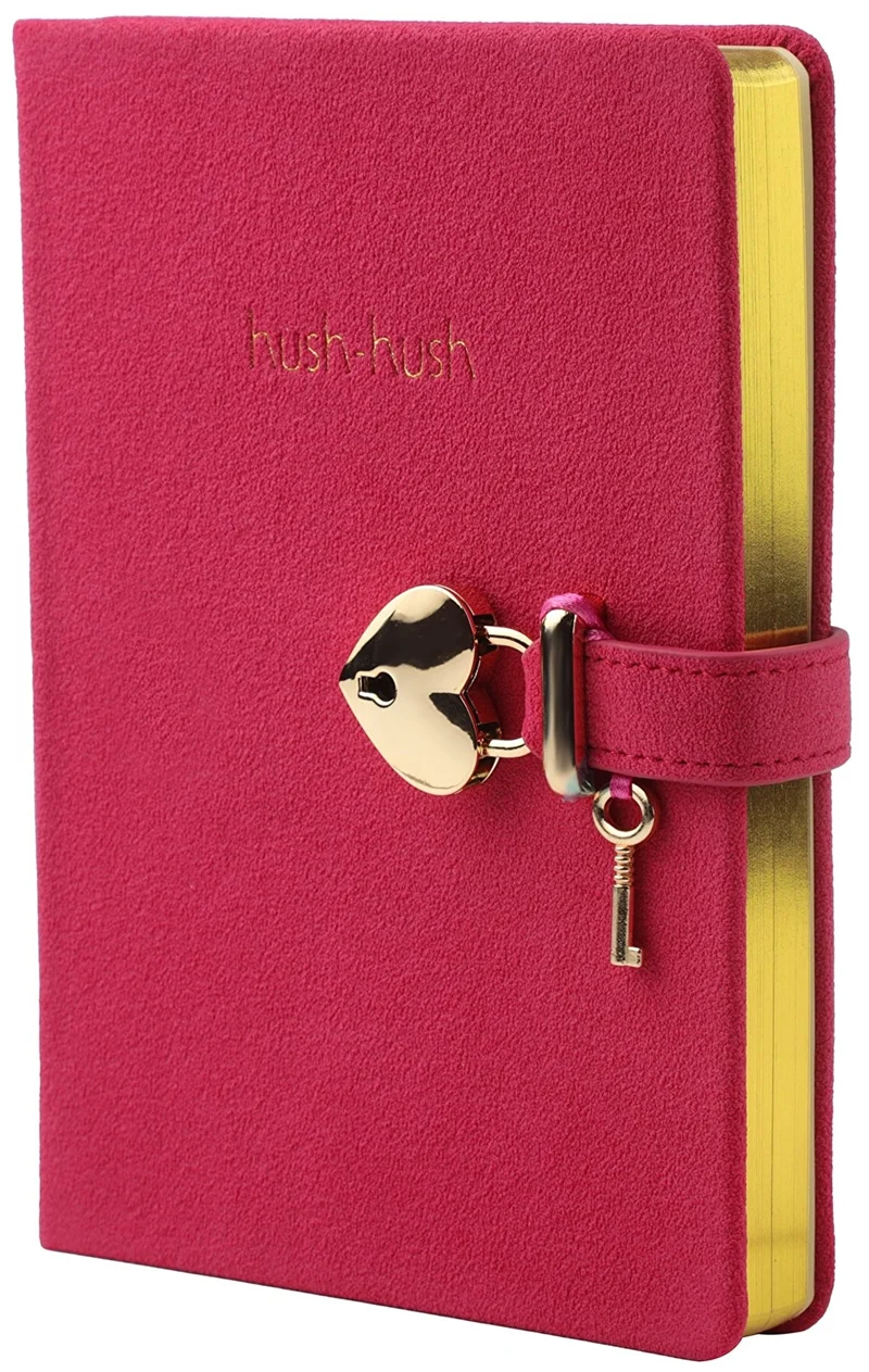 VJ DEFTER HUSH HUSH KİLİTLİ 13x18 Cm. 160 YP. ÇİZGİLİ FUŞYA 1330