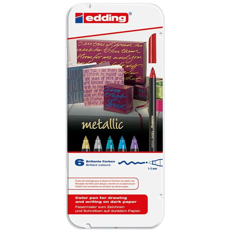 EDDING GRAFİK KALEMİ E-1200 METAL 6 LI SET