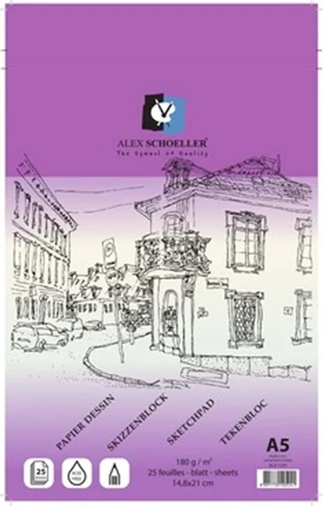 ALEX ESKİZ BLOK 180 GR SPİRALLİ A5 25 Lİ ALX-7808