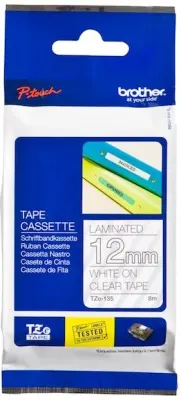 BROTHER PTOUCH ETİKET 12MM ŞEFFAF-BEYAZ 12TZE135