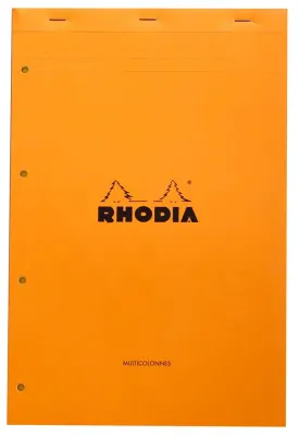 RHODIA BLOKNOT BASIC DİKİŞLİ 4 DELİKLİ A4+ 80 GR 80 YP KARELİ TURUNCU SARI KAĞIT RA119700