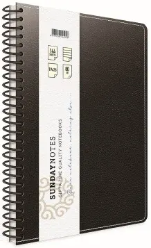 GIPTA DEFTER SUNDAY NOTES 17X24 SPİRALLİ DERİ KAPAKLI 140 YP. ÇİZGİLİ 5041