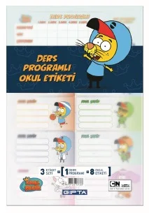 GIPTA OKUL ETİKETİ KRAL ŞAKİR DERS PROGRAMLI 16x24 3 YP. 6012