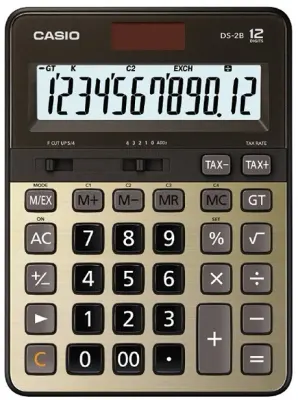 CASIO HESAP MAKİNESİ MASAÜSTÜ DS-2B 12 HANE GOLD