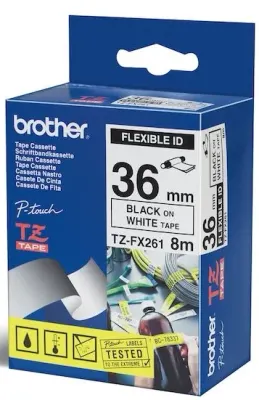 BROTHER PTOUCH ETİKET 36MM BEYAZ-SİYAH ESN.36TFX261