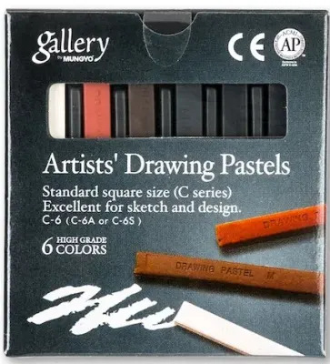 MUNGYO PASTEL ÇİZİM KÖMÜRÜ GALLERY CHARCOOL SİYAH 6 LI BASIC SET C6A